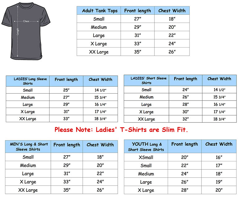 Logo Size Chart For Shirts Imagesee
